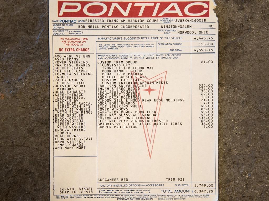 1974 Pontiac Trans Am SD455 - Photo 50 - Springfield, MO 65802